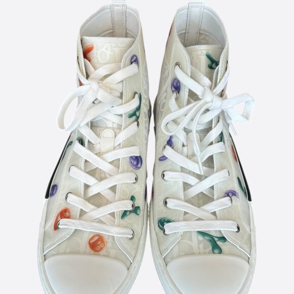 Dior Kenny Scharf White & Multicolor Oblique Faces B23 Sneakers - Picture 2 of 8